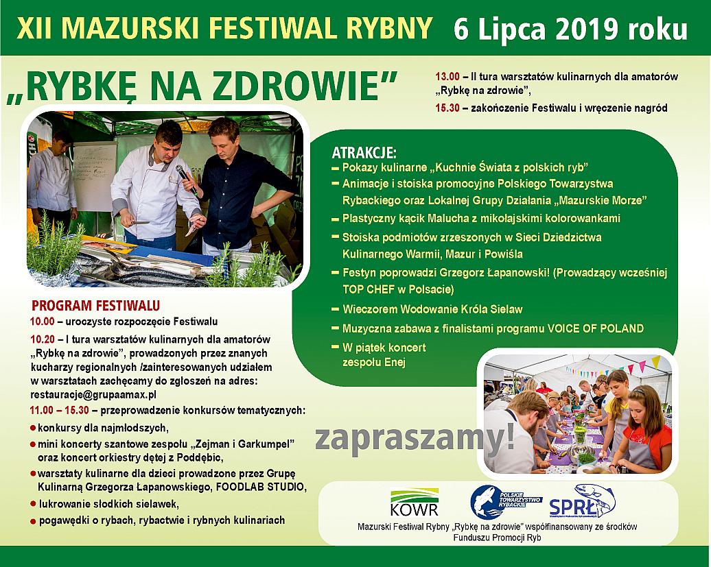 Grafika #0: Zapraszamy Państwa na "Rybkę na Zdrowie" - Mikołajki, 6 lipca