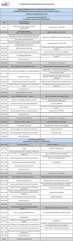 Grafika #0: Wstępny program Konferencji