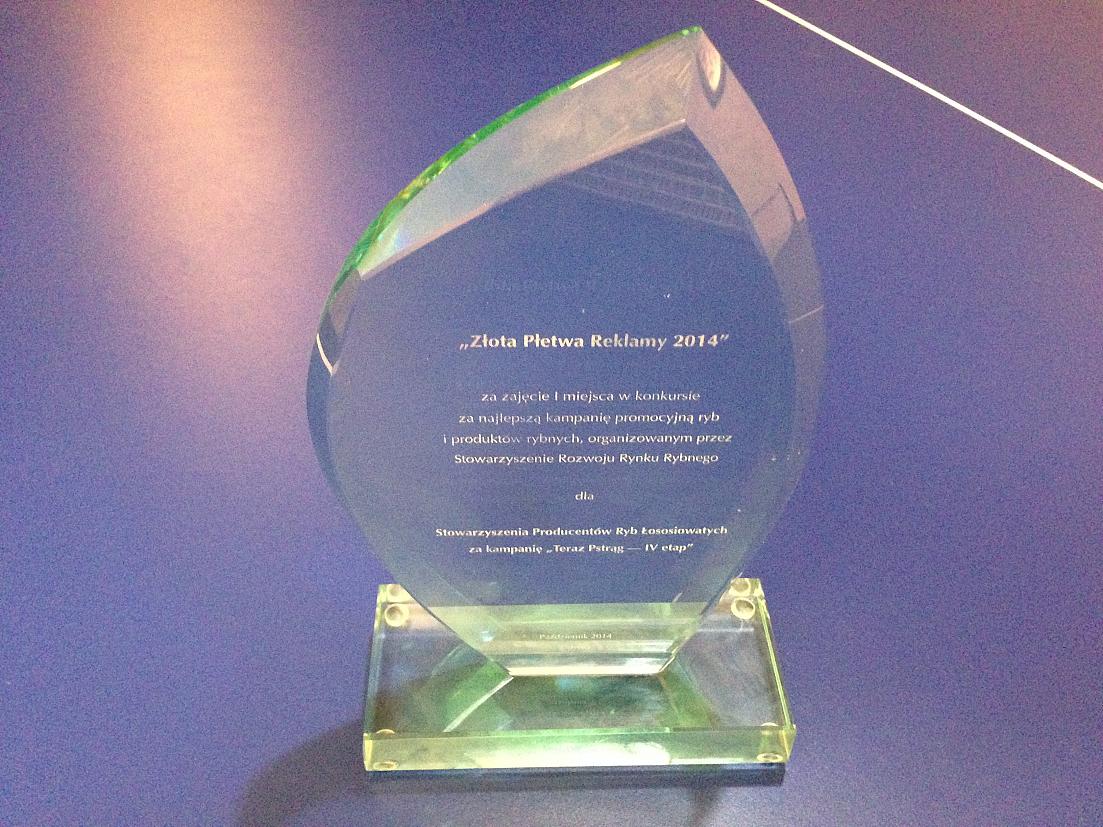 Grafika #0: Złota Płetwa Reklamy 2014 dla kampanii "Teraz Pstrąg"!