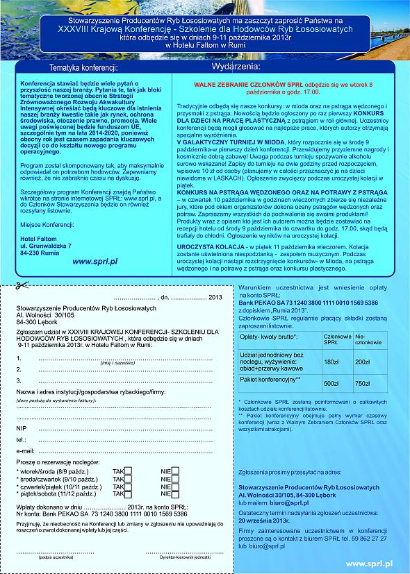 Grafika #0: XXXVIII Krajowa Konferencja - Szkolenie dla Hodowców Ryb Łososiowatych