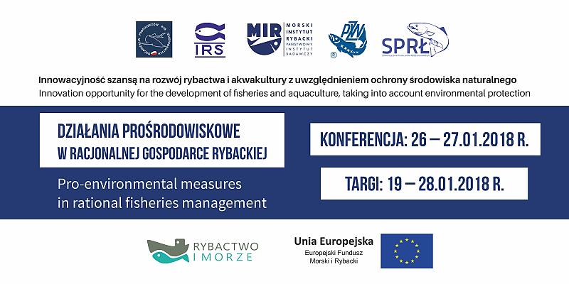 Grafika: Zaproszenie na konferencję pn. „Działania prośrodowiskowe w racjonalnej gospodarce rybackiej”